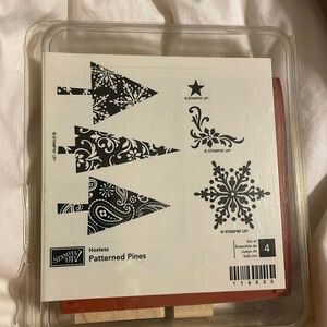 STAMPIN UP  ~ PATTERNED PINES ~ Set of (5)  Five Stamps ~ Unmounted!!